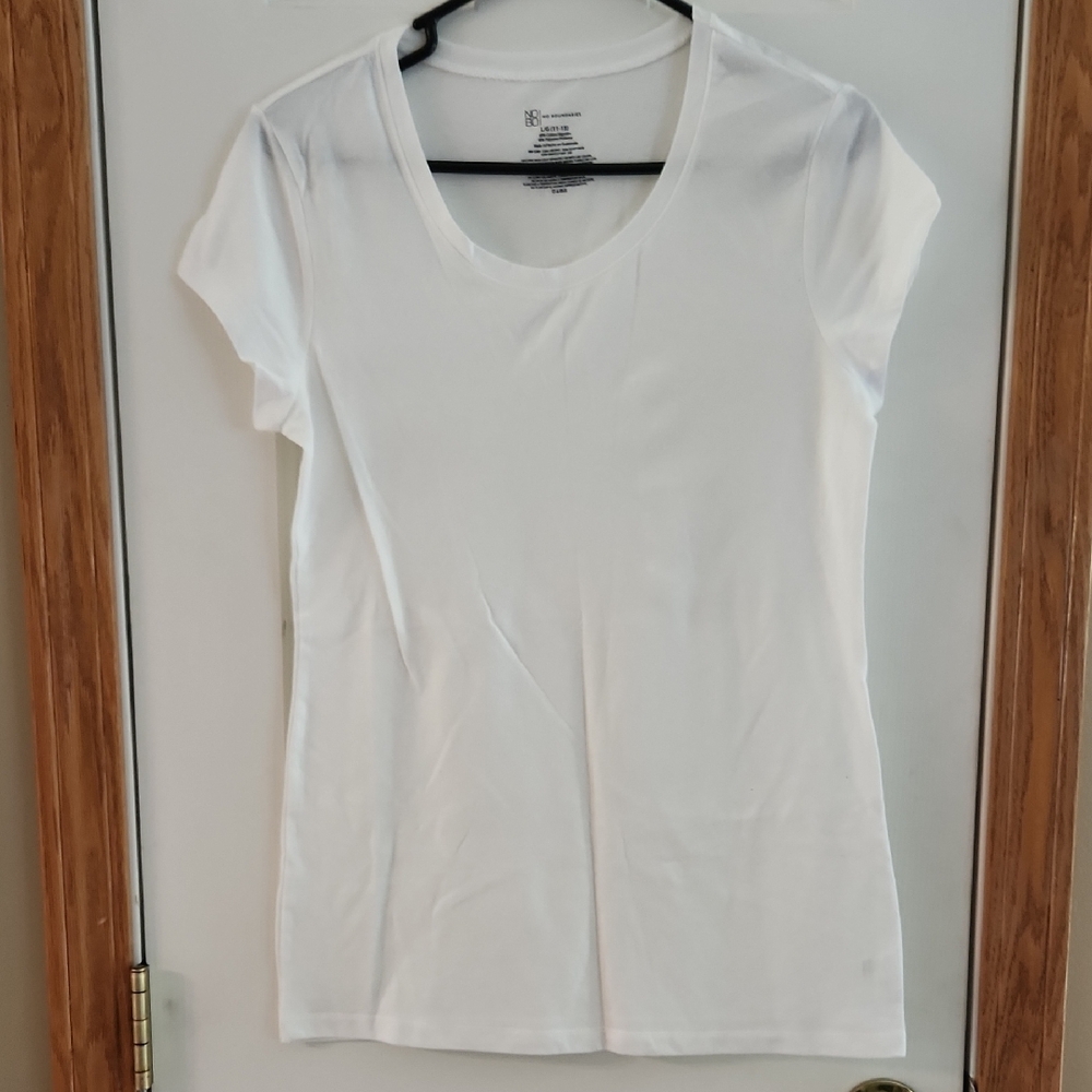 No Boundaries White Fitted Cap Sleeve Tee